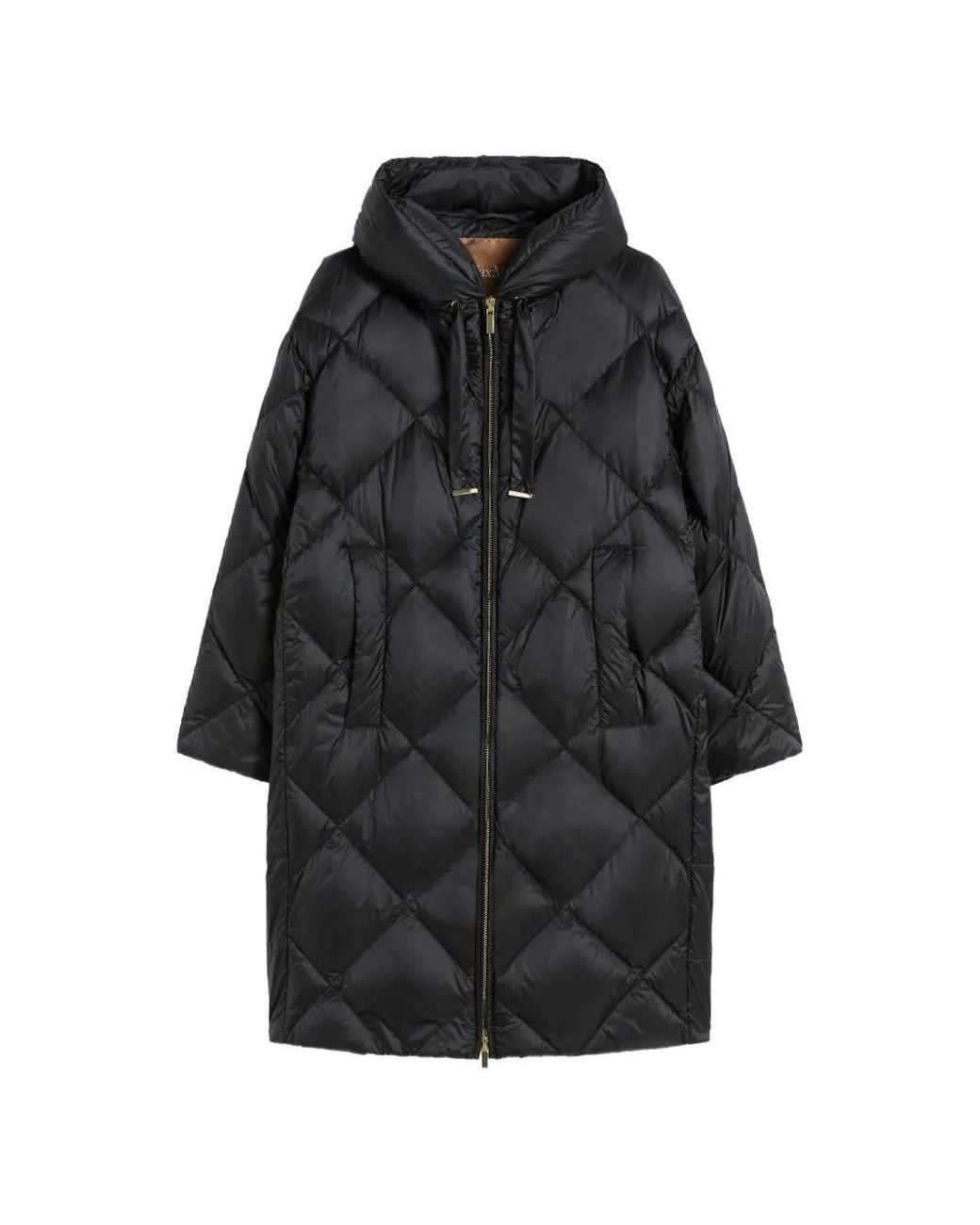 Max Mara Black The Cube Diamond-Quilted Coat