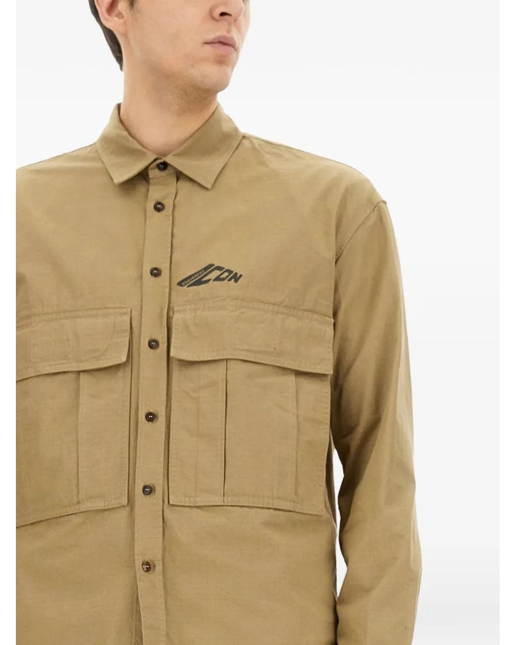 DSquared² Natural Logo-Print Shirt for men
