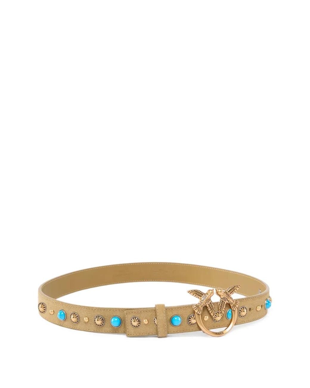 Pinko Metallic Stud-Embellished Love Birds-Buckle Belt
