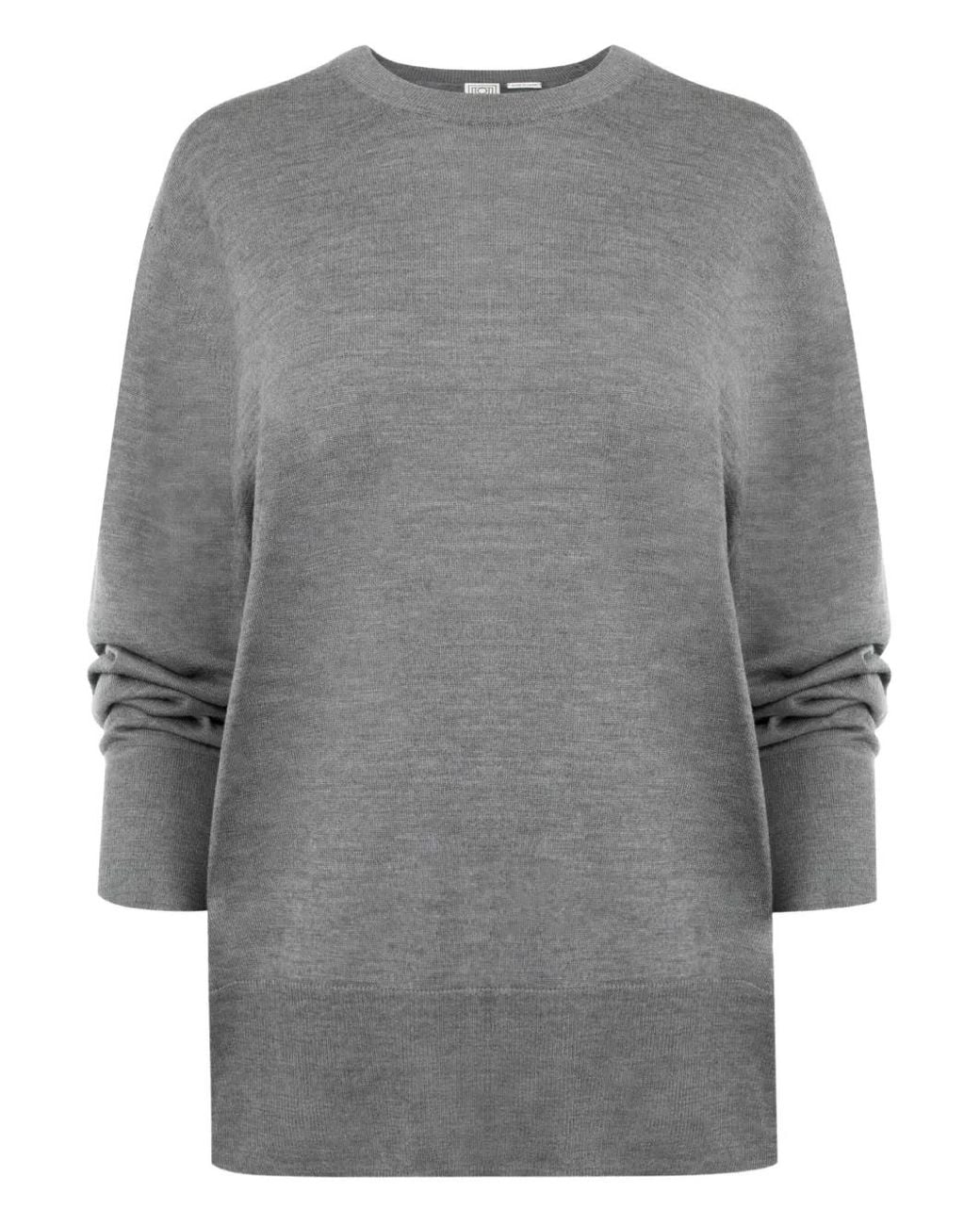 Totême Gray Crew-Neck Knit Sweater