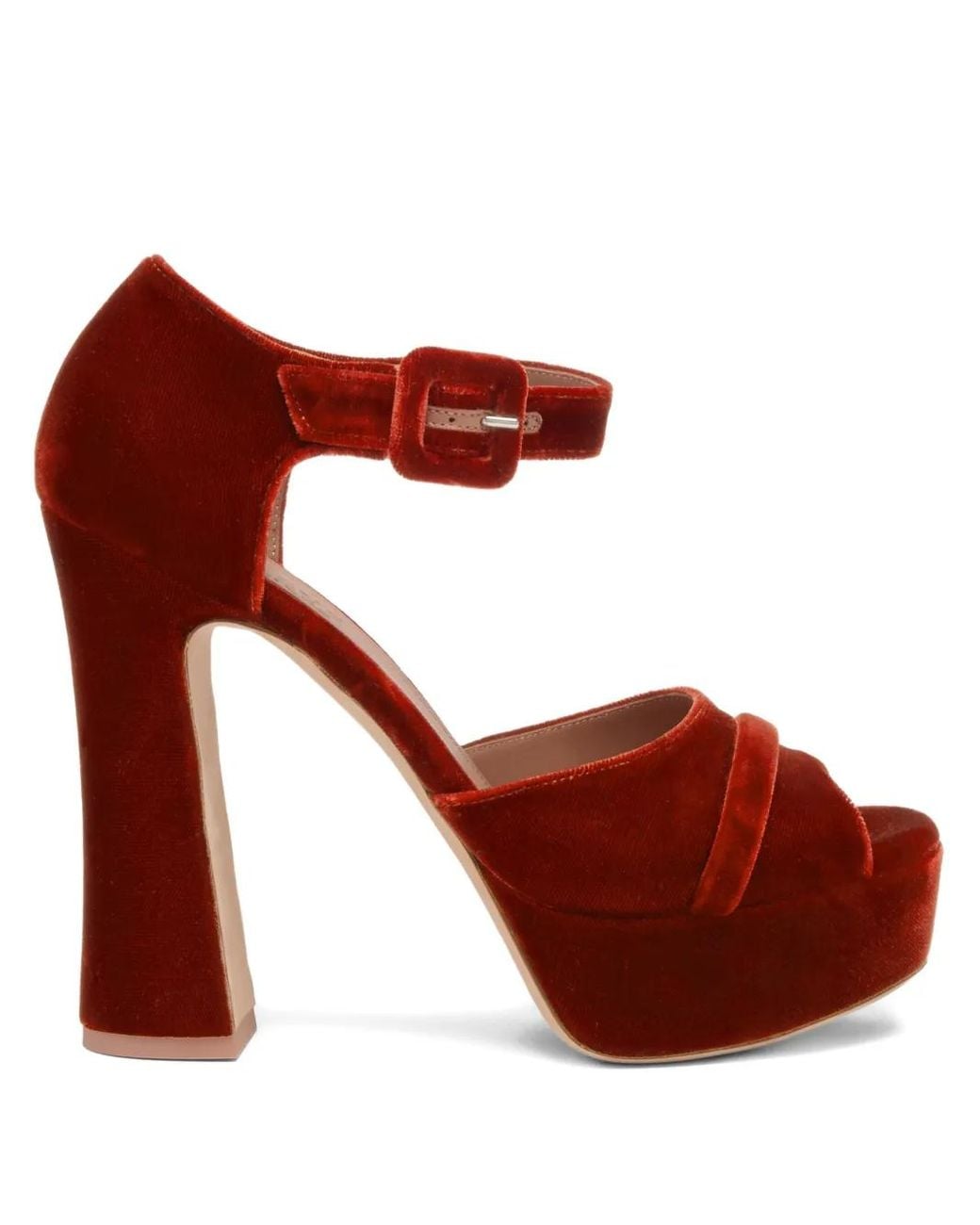 Malone Souliers Red Sandales Yuri Buckle 125 Mm À Plateforme