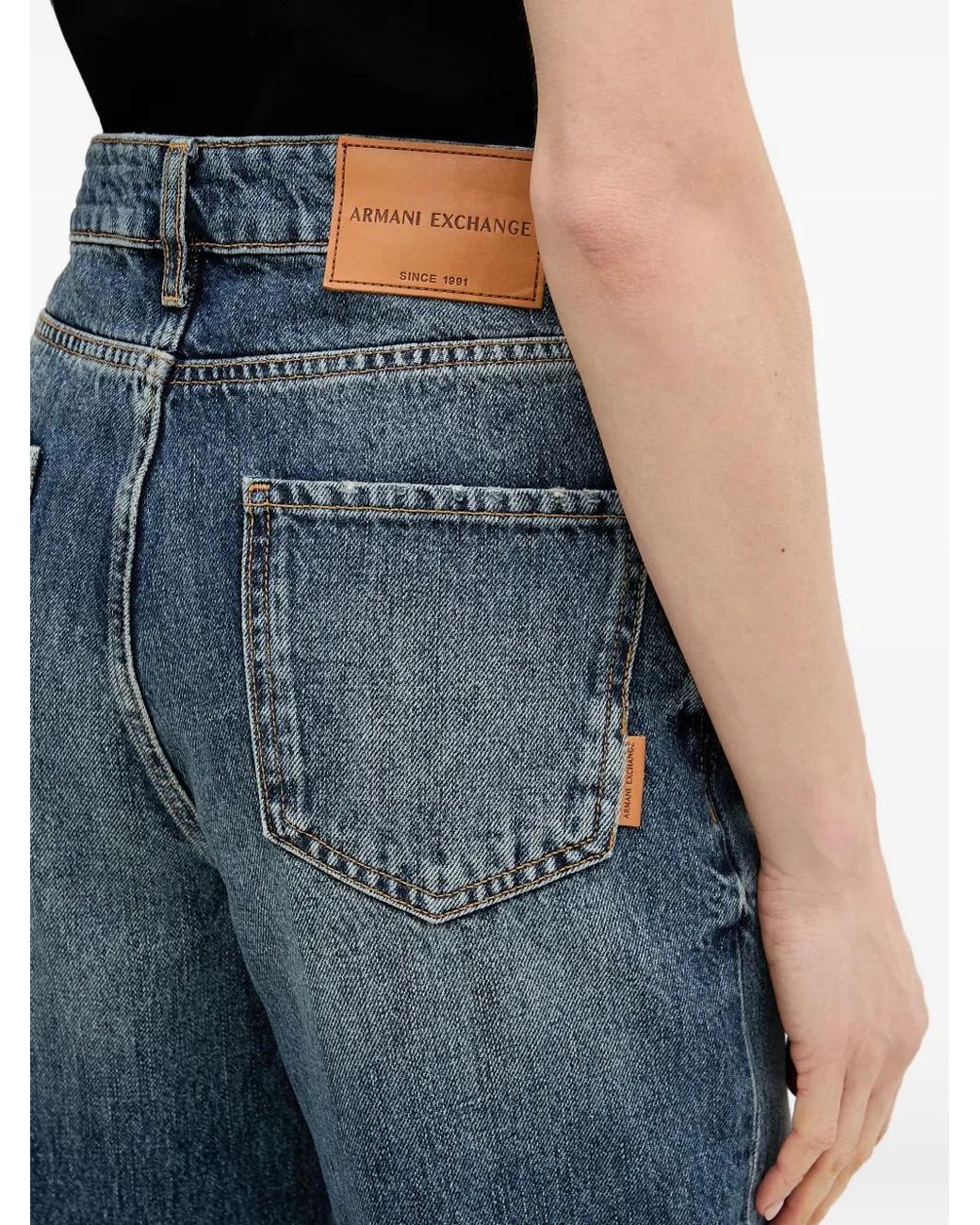 ARMANI EXCHANGE Blue Faded-Effect Jeans