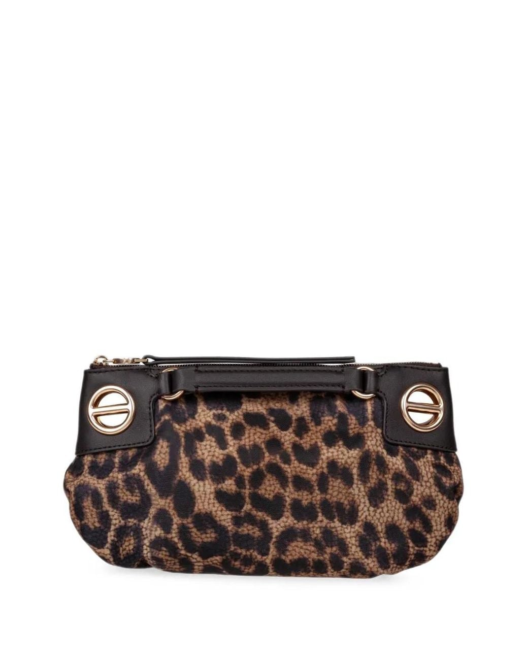 Borbonese Gray Mini London Leopard-Print Clutch Bag