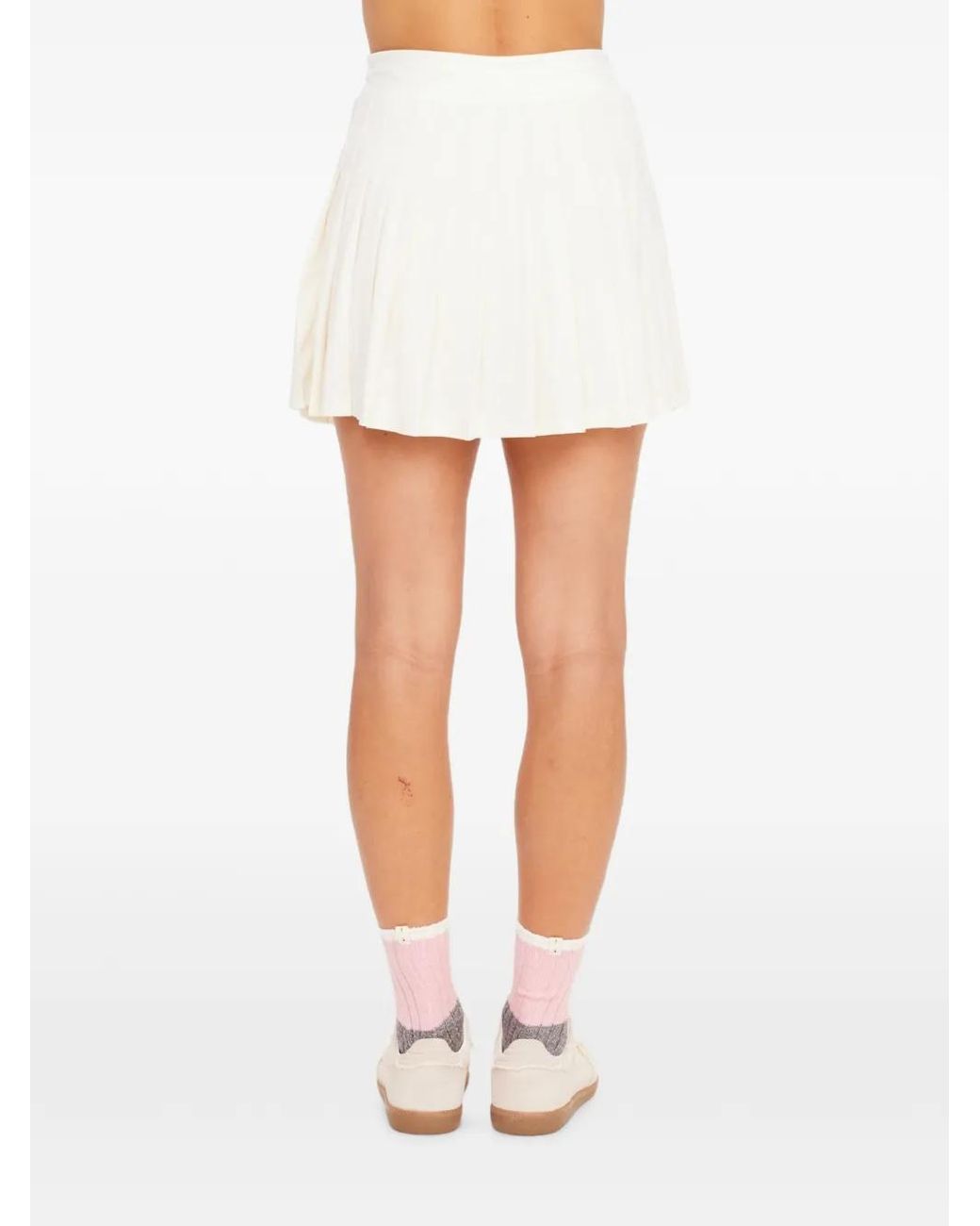 The Upside Natural Cadiz Pleated Mini Skirt