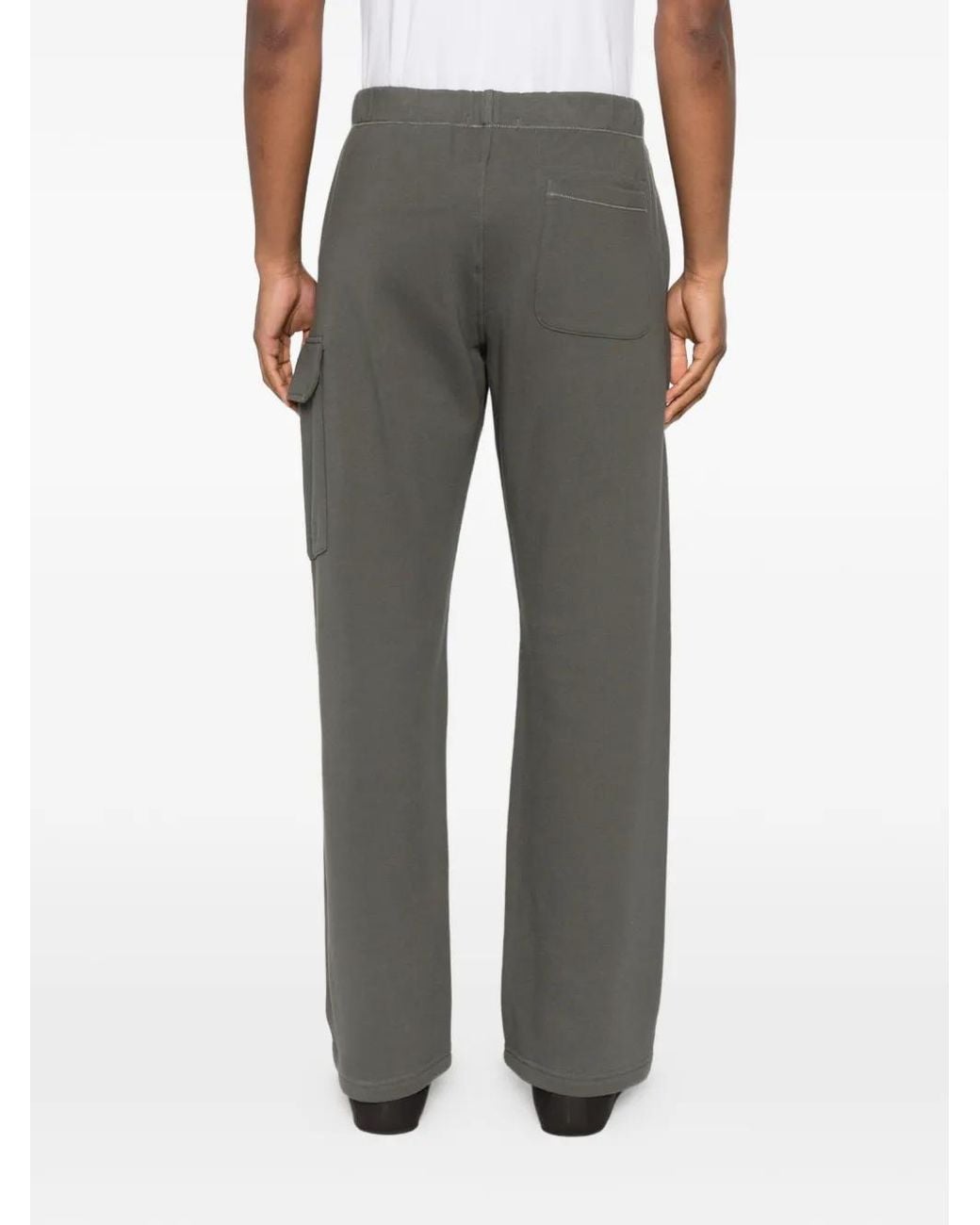 C P Company Gray Diagonal Raised Fleece Cargo Sweatpants for men