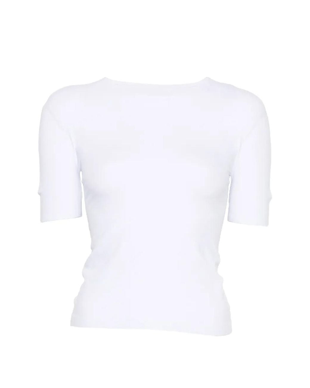 Gucci White Solid Crew Neck T-Shirt