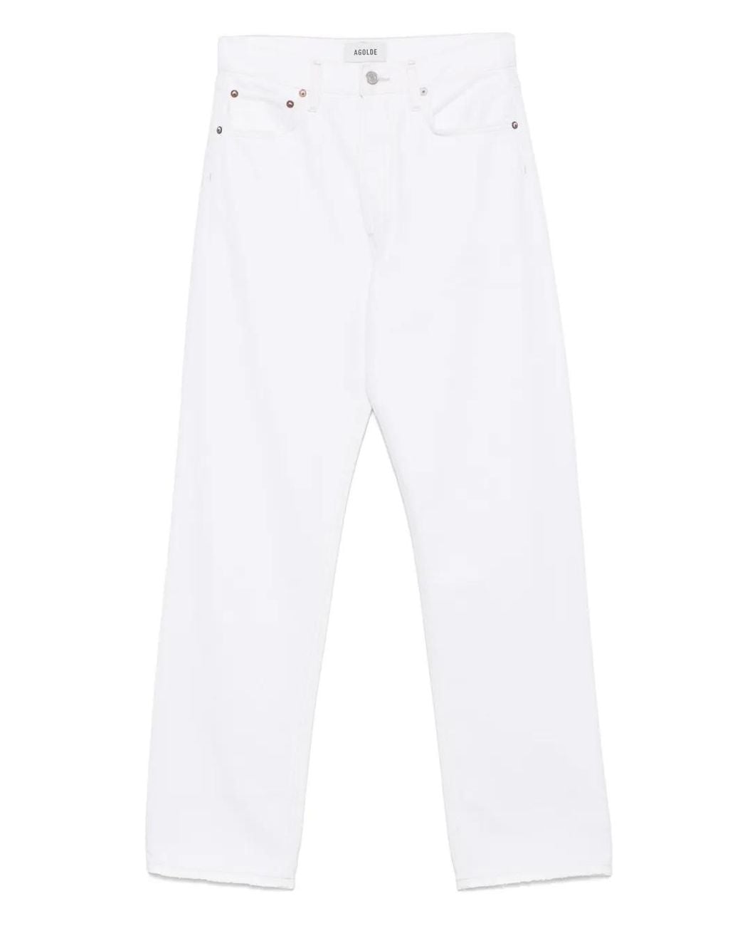 Agolde White High-Rise Jeans