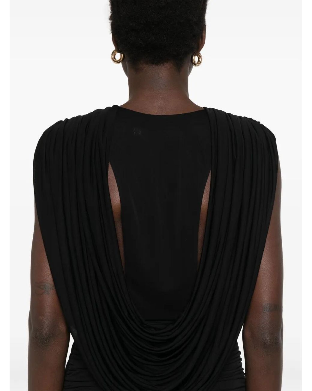 Christopher Esber Black Draped Maxi Dress
