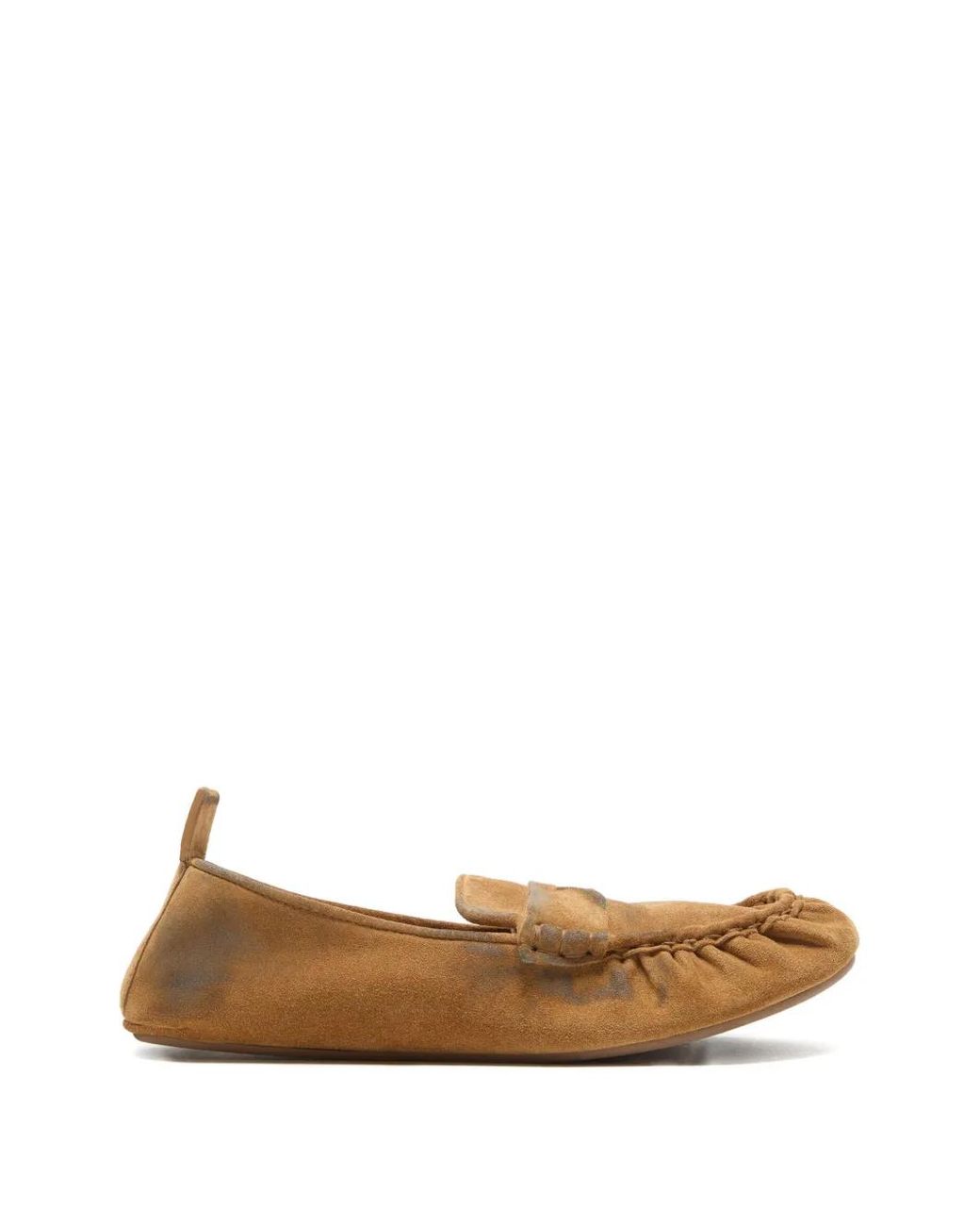 Acne White Suede Loafers