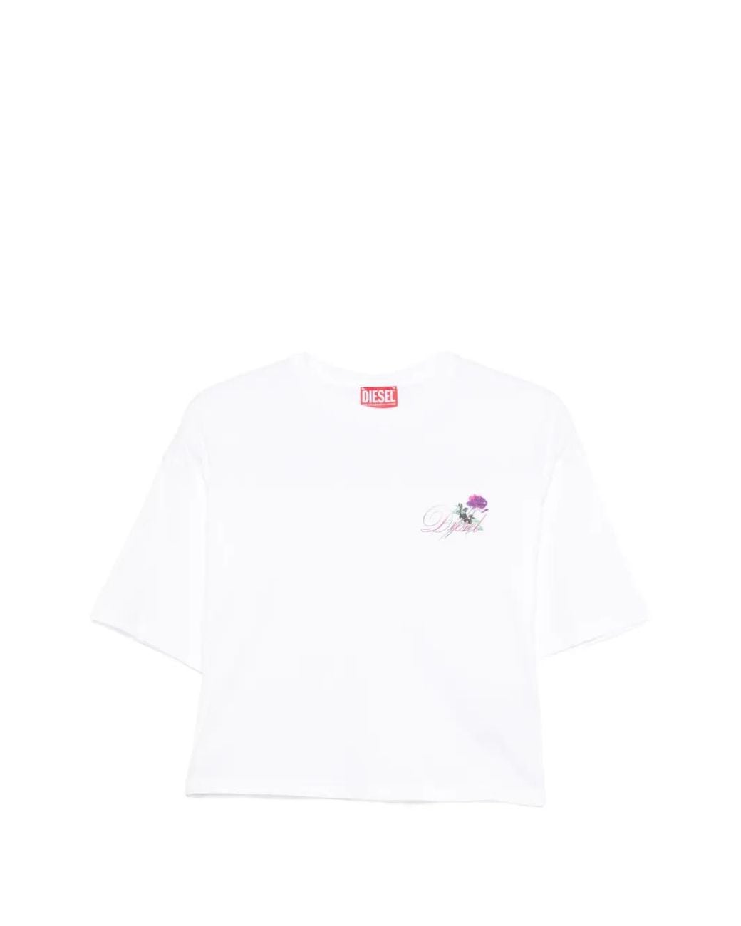 DIESEL White T-Cropyn Floral T-Shirt