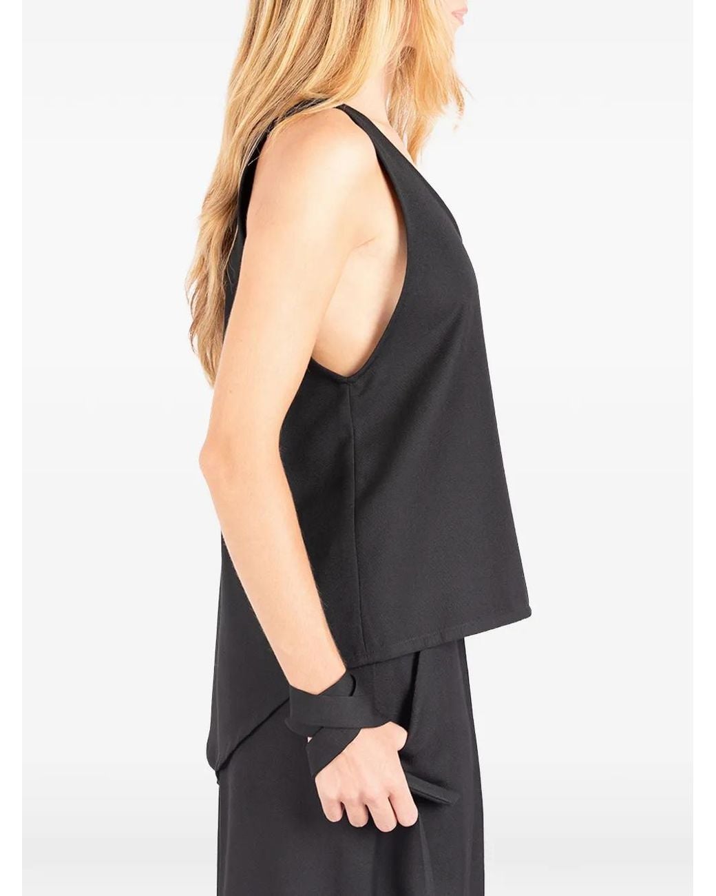 Societe Anonyme Black Split-Back Top