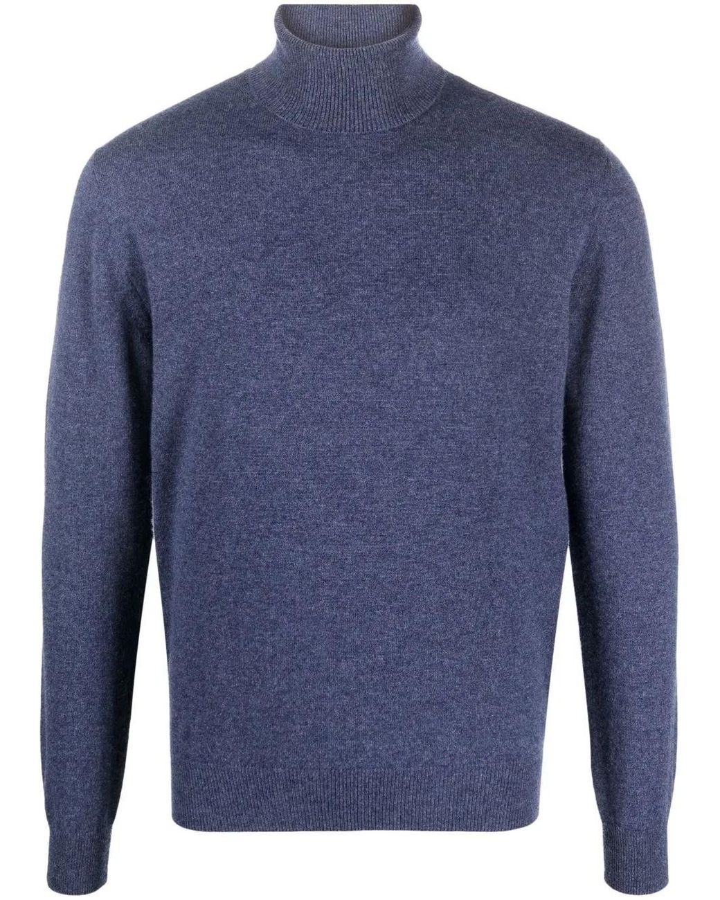 Corneliani Blue Roll-Neck Cashmere Jumper for men