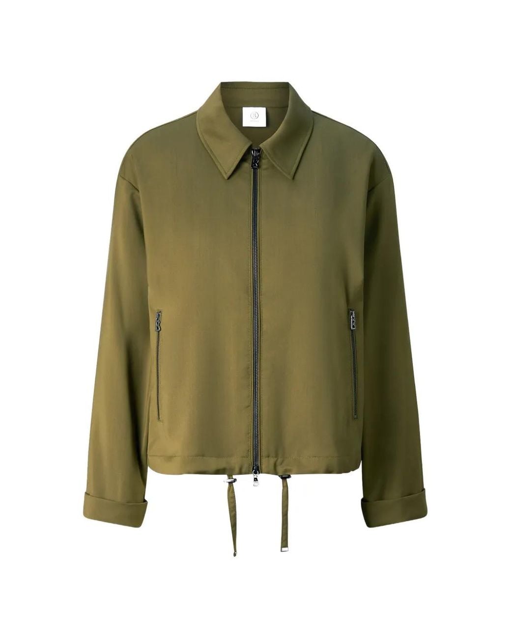 Bogner Green Elody Virgin-Wool Zip-Up Shirt Jacket