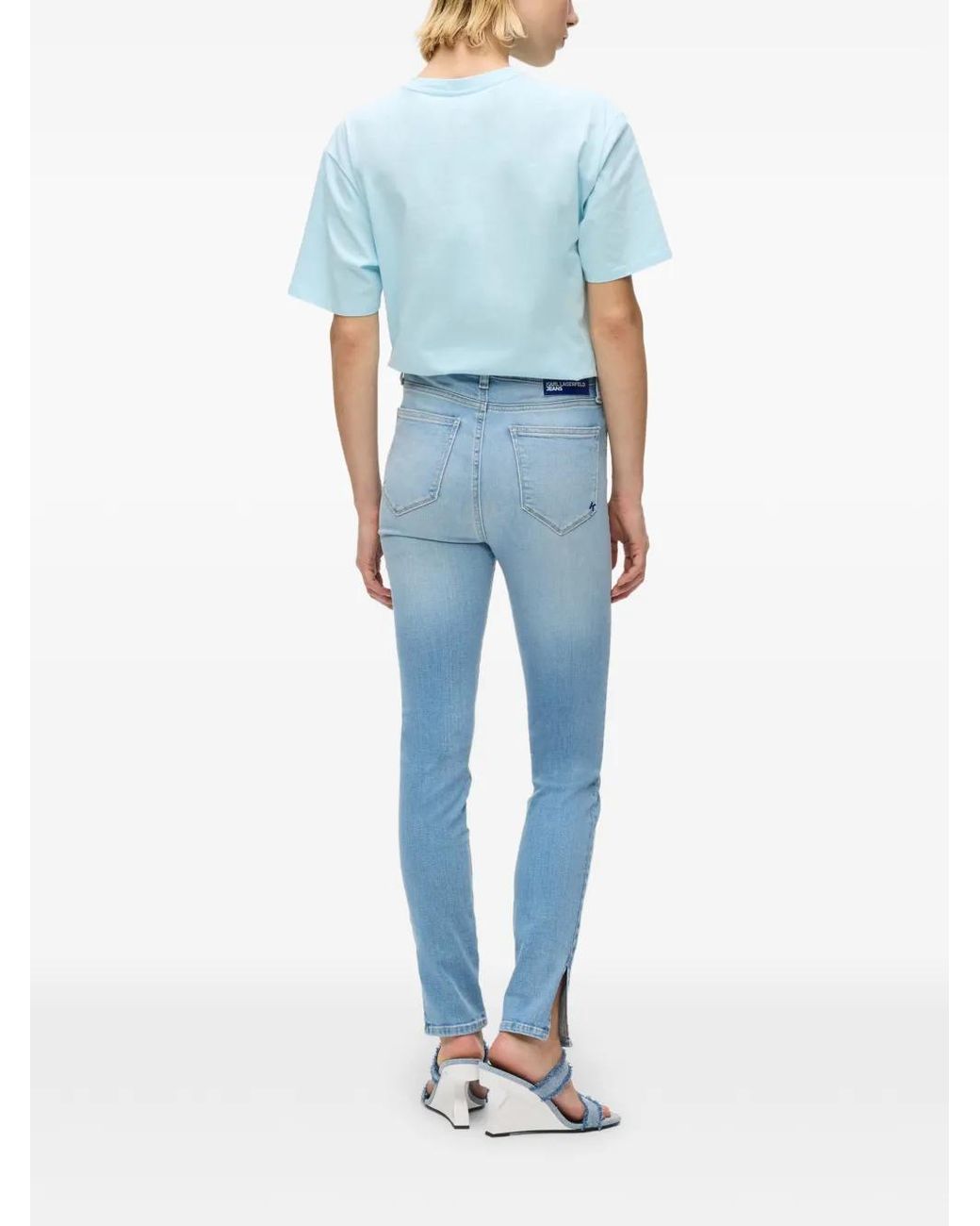 Karl Lagerfeld Blue High-Waisted Jeans