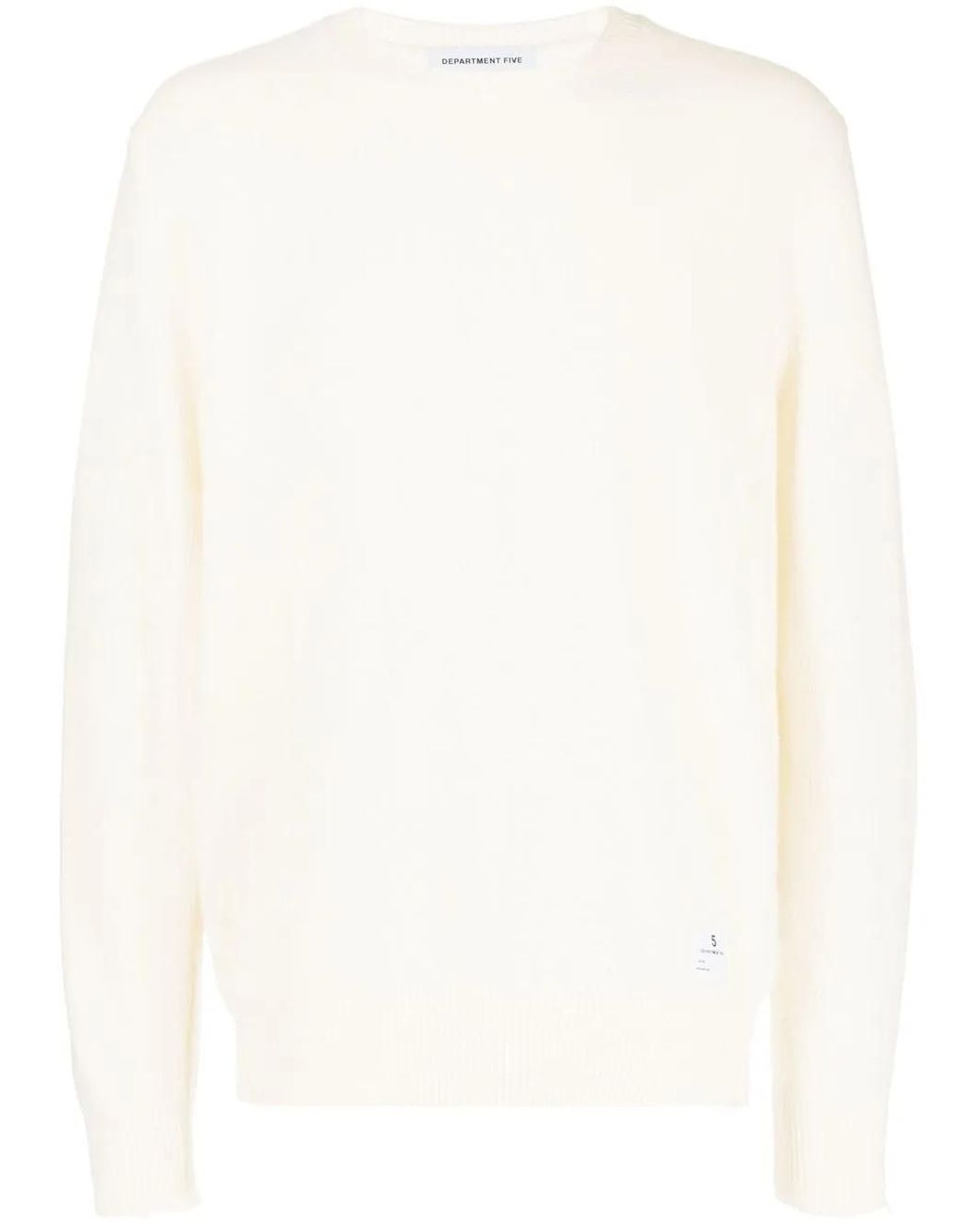 Department 5 White Distressed-Hem Crew-Neck Jumper for men