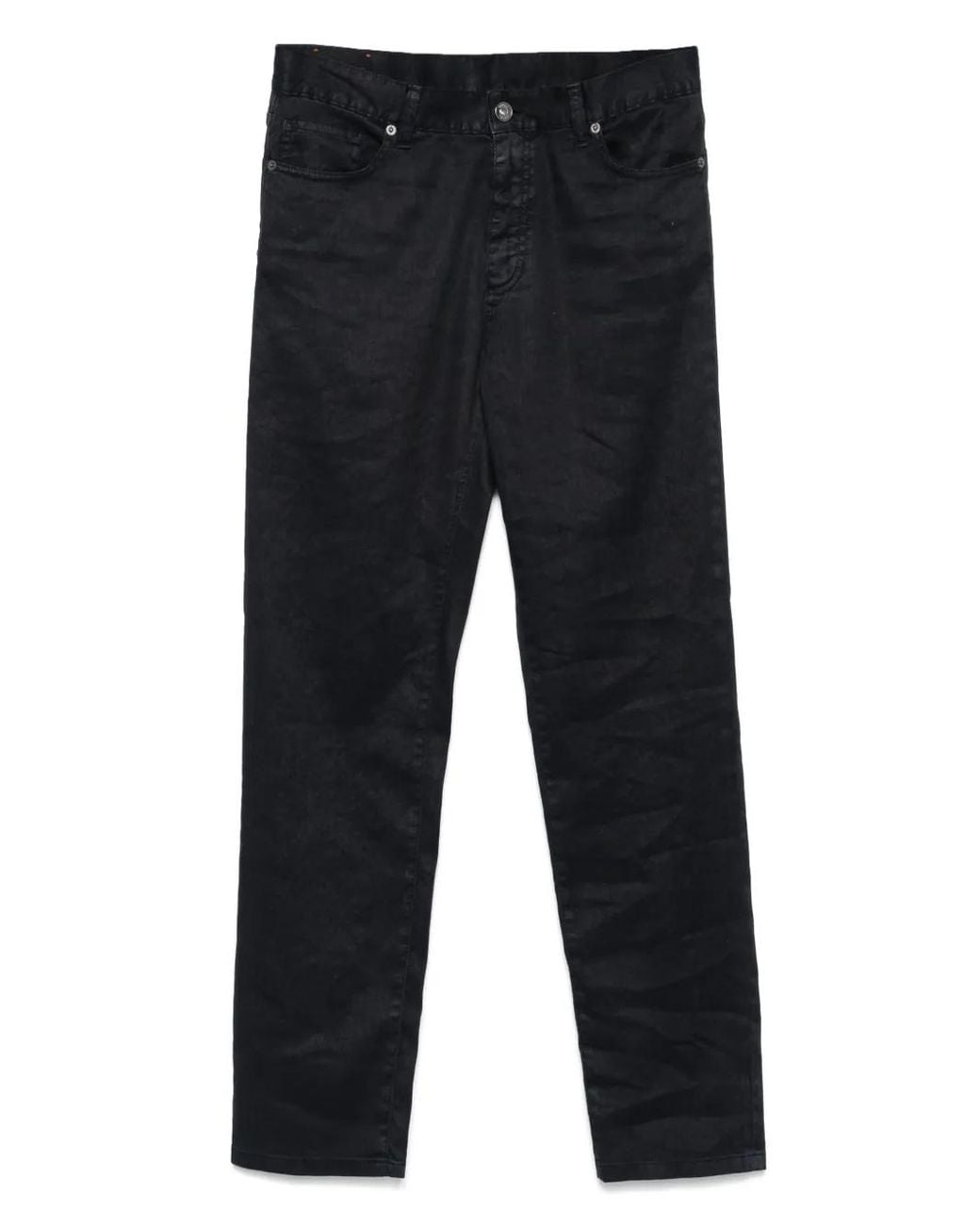 Zegna Blue Logo-Patch Trousers for men