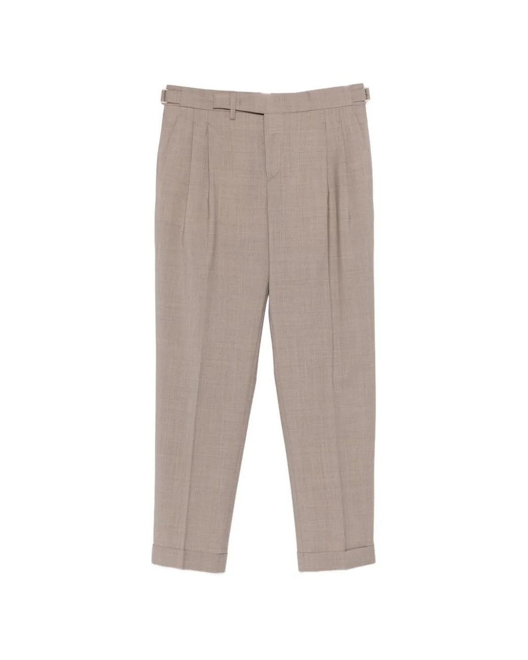 Briglia 1949 Gray Pleated Cuffed Trousers