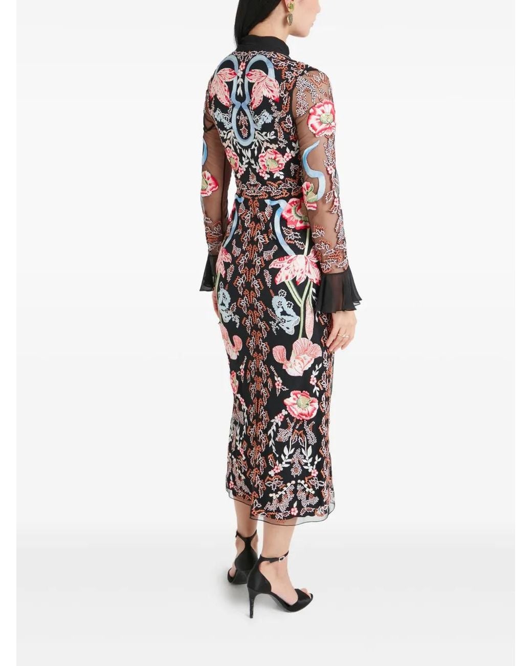 Temperley London Black Bilbao Tie Midi Dress