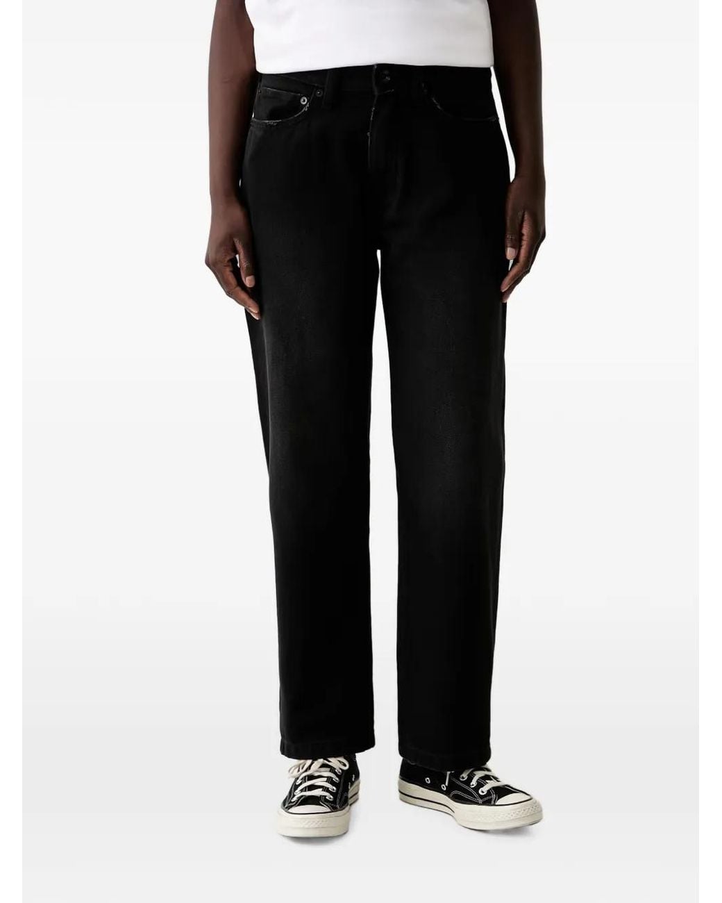Vans Black Straight-Cut, Mid-Rise Trousers Check-5