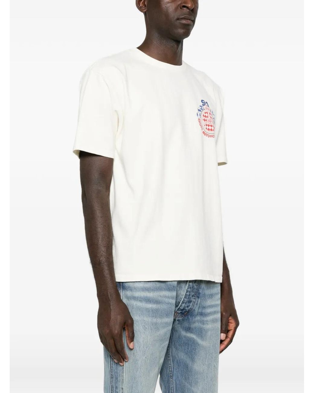 Rhude White Graphic-Print Cotton T-Shirt for men