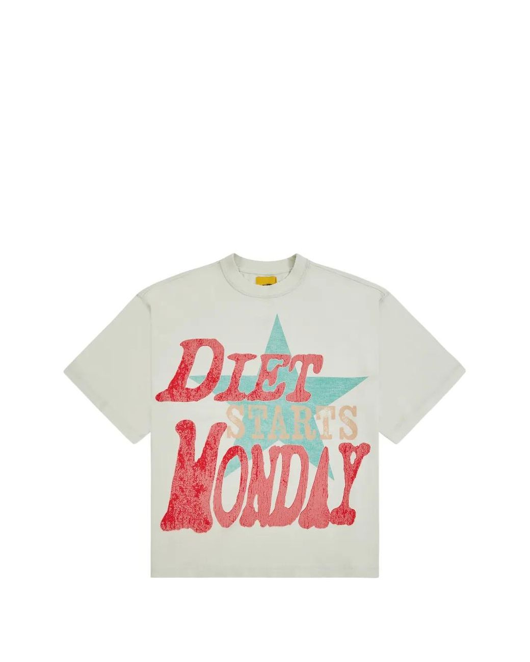 DIET STARTS MONDAY White Jumbo Star T-Shirt for men