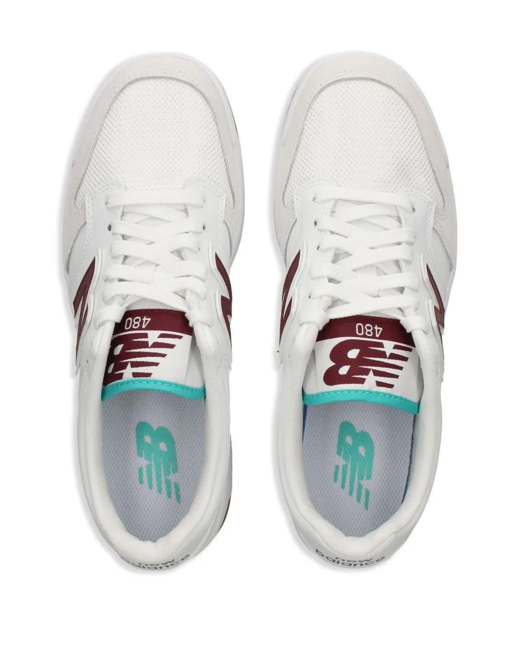 New Balance White 480 Lace-Up Sneakers for men