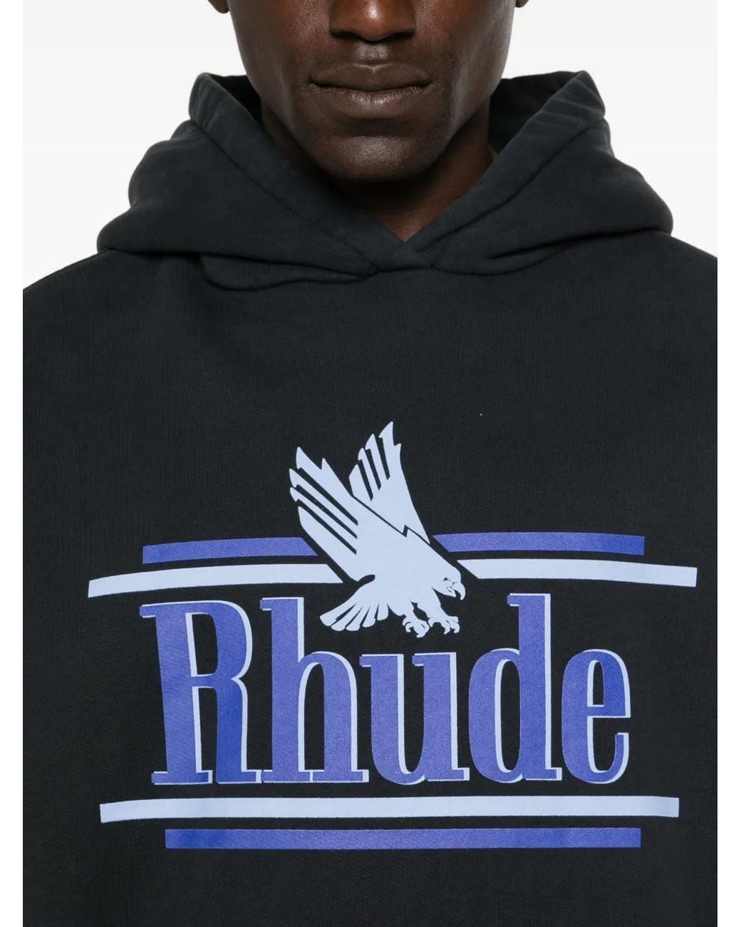 Rhude Black Rossa Hoodie for men