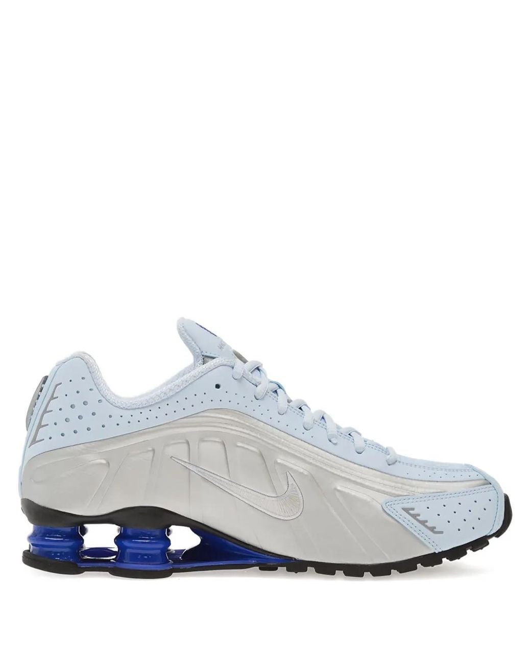 Nike White Shox R4 Perforated Sneakers