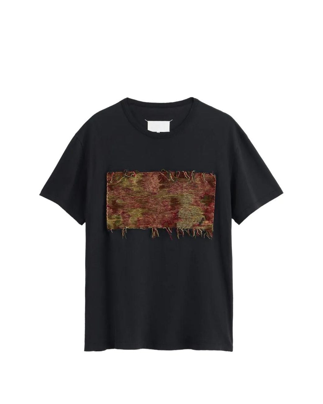 Maison Margiela Black Tapestry-Patch T-Shirt for men