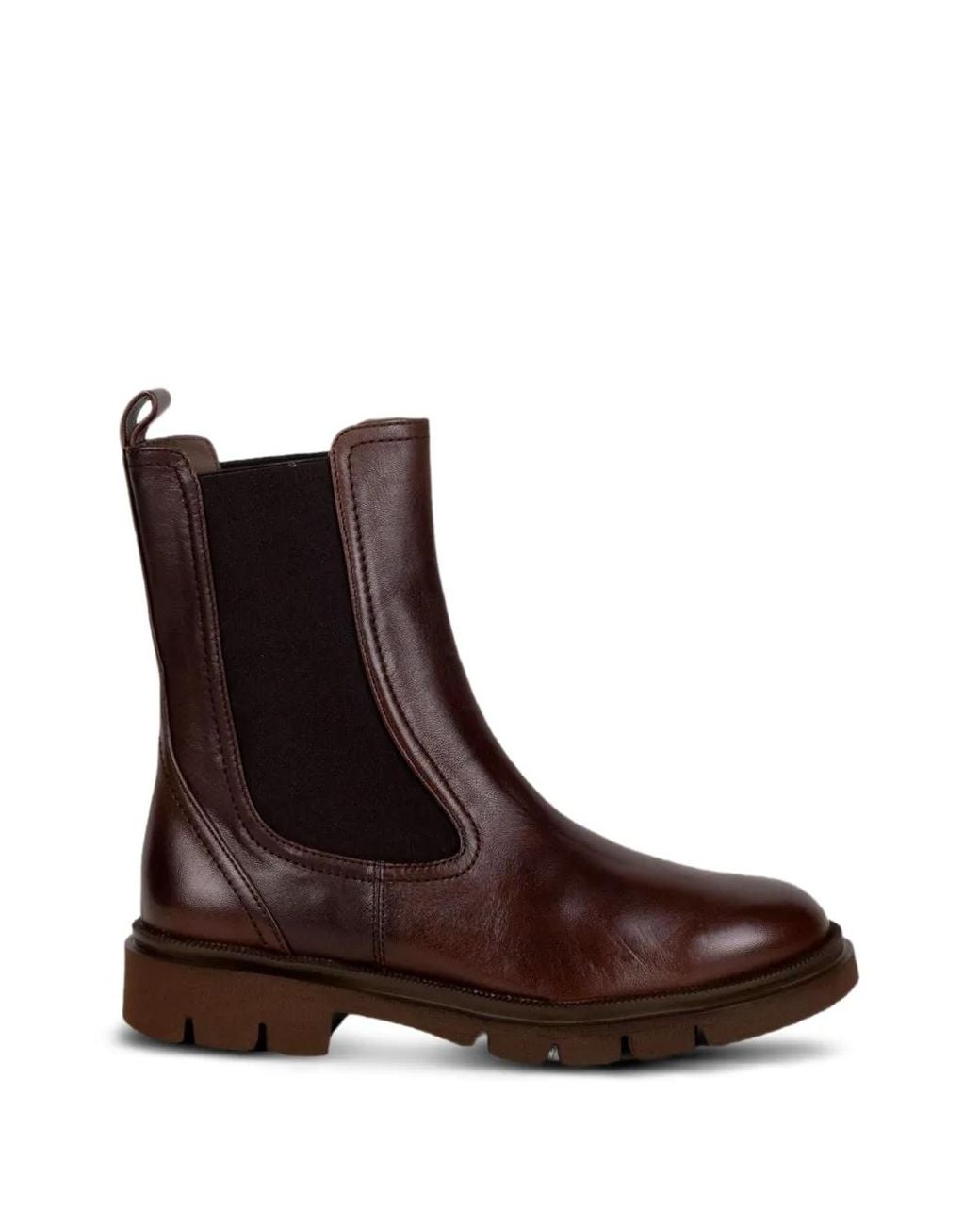 Status Brown Elasticated-Panel Leather Chelsea Boots