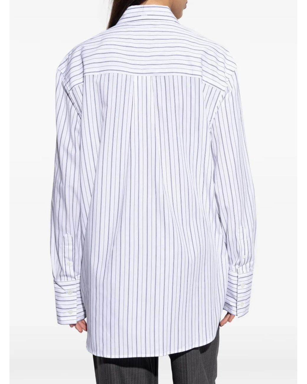 Samsøe & Samsøe White Striped Button-Down Shirt