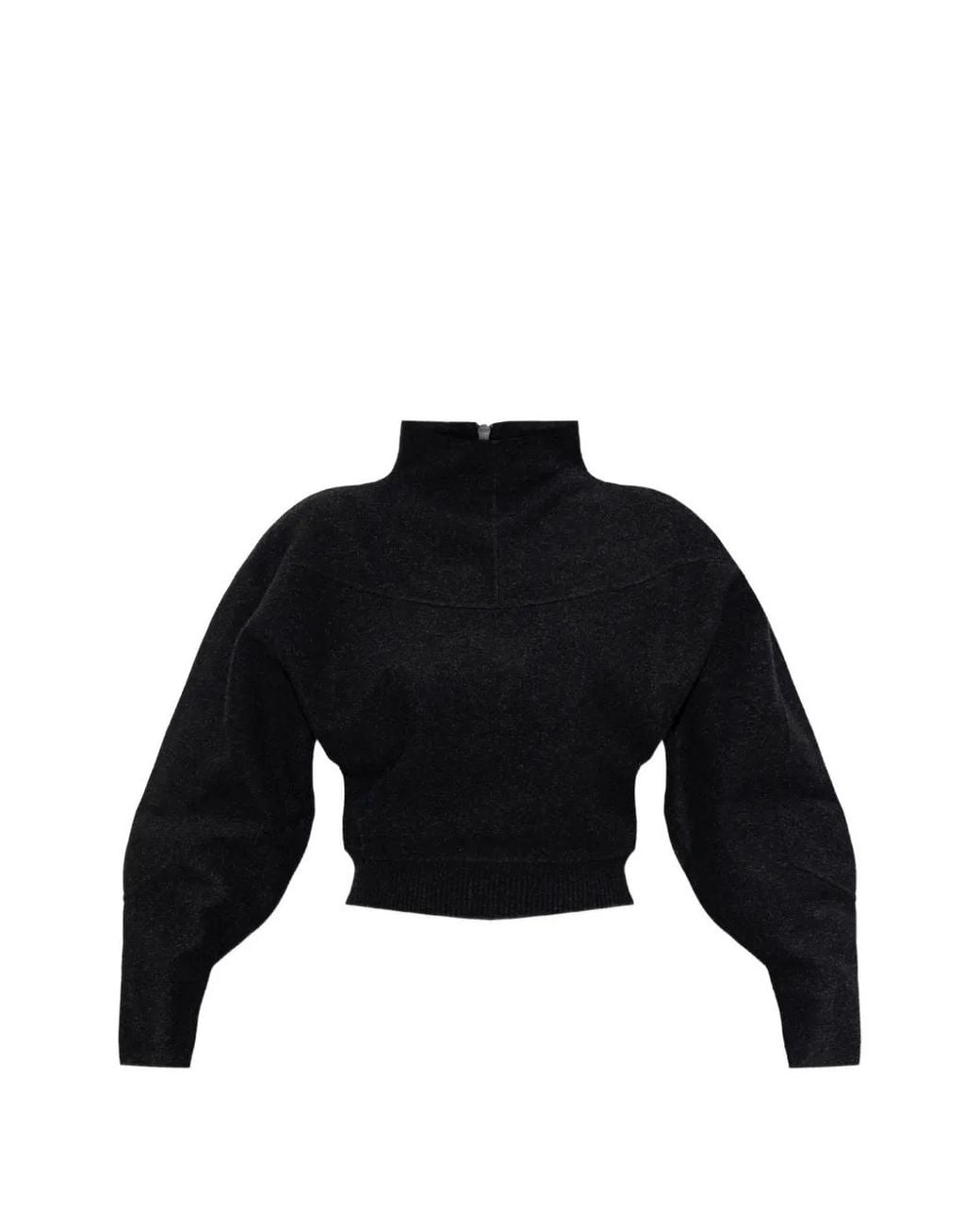Max Mara Black Cropped Wool And Cashmere Jersey Sweatshirt
