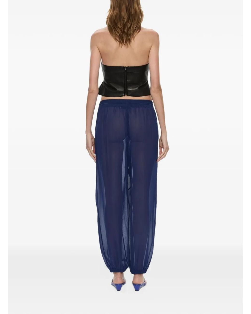 Christopher Esber Blue Bennett Silk Trousers