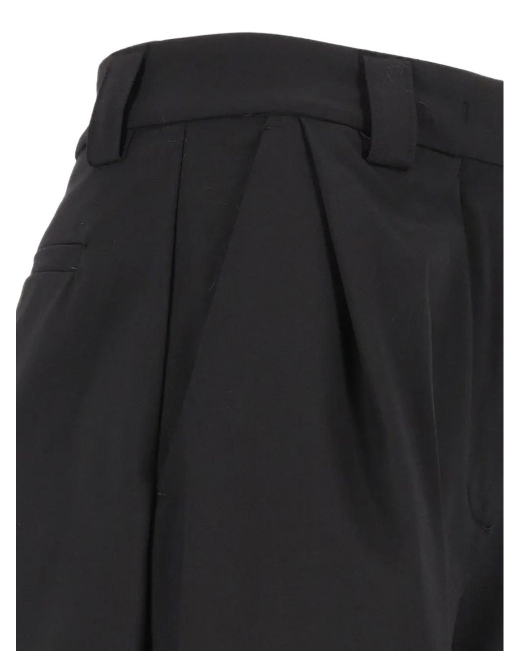 Thelatest Black E-Dakota Pleated Wide-Leg Trousers