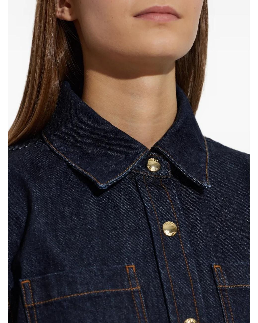 Casablanca Blue Short-Sleeve Denim Shirt