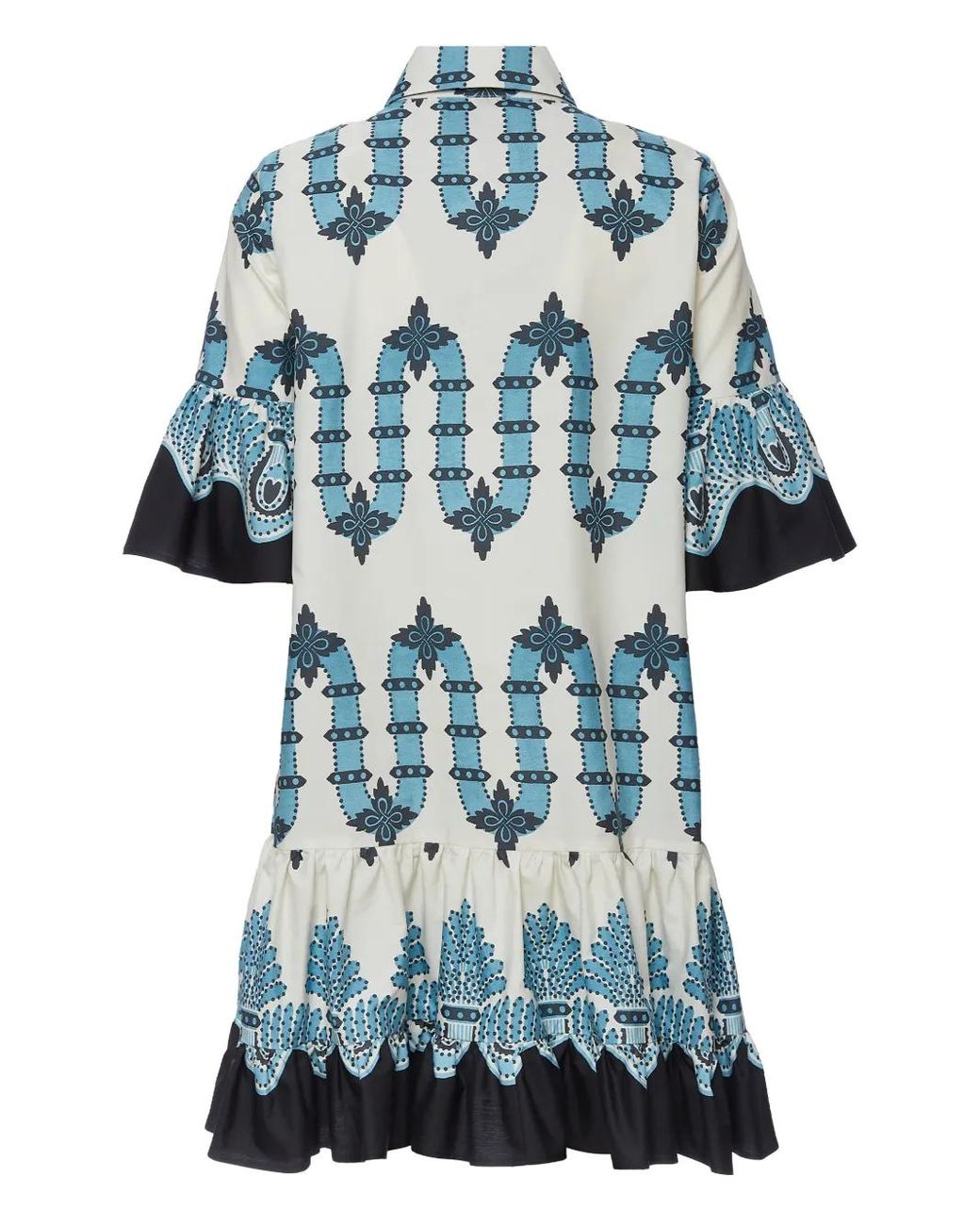 LaDoubleJ Blue Choux Printed Cotton Shirt Dress