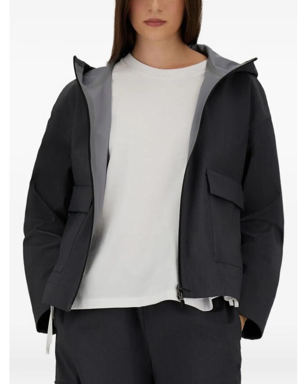 Herno Black Zip-Up Hooded Jacket