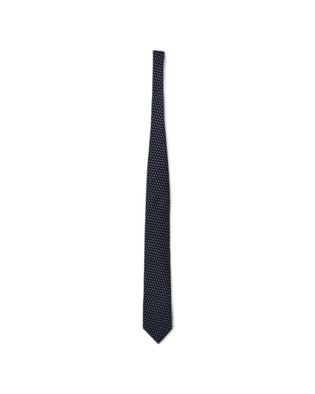 Zegna White Palm-Tree-Print Silk Tie for men