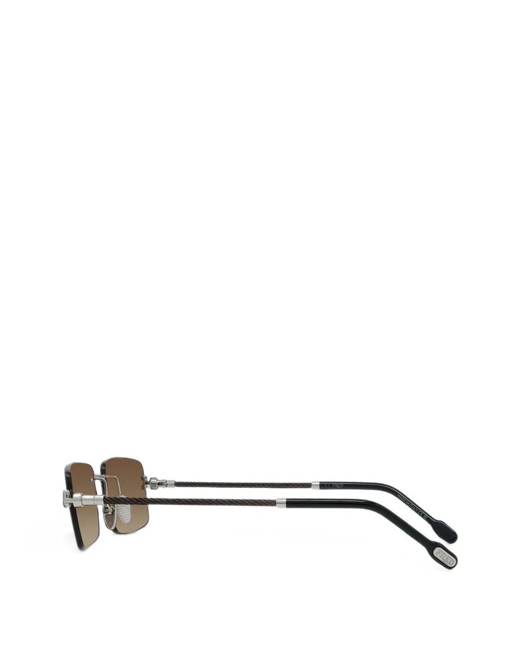Fred Metallic Rimless Rectangle-Frame Sunglasses