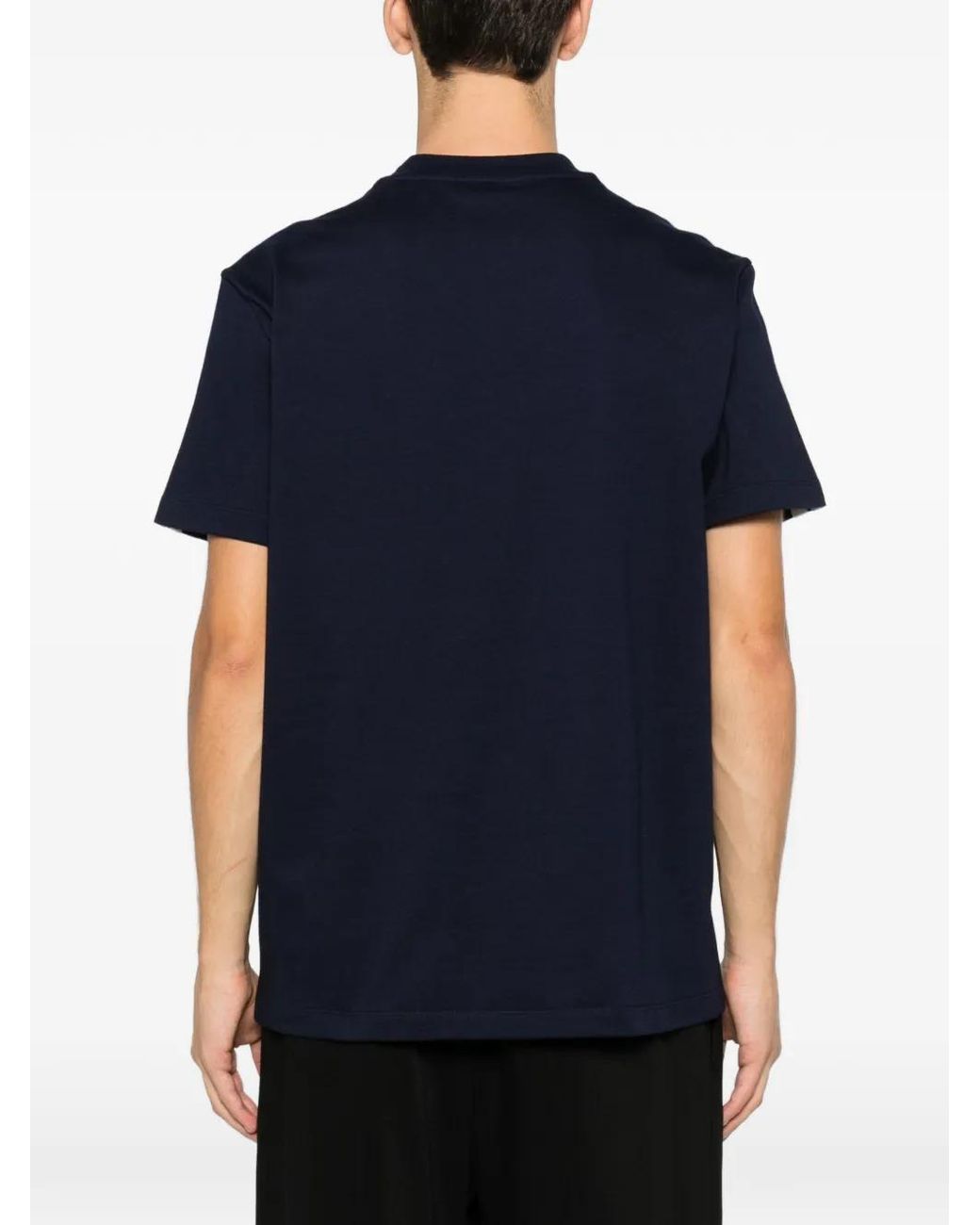 Ferragamo Blue Stripe-Detail T-Shirt for men