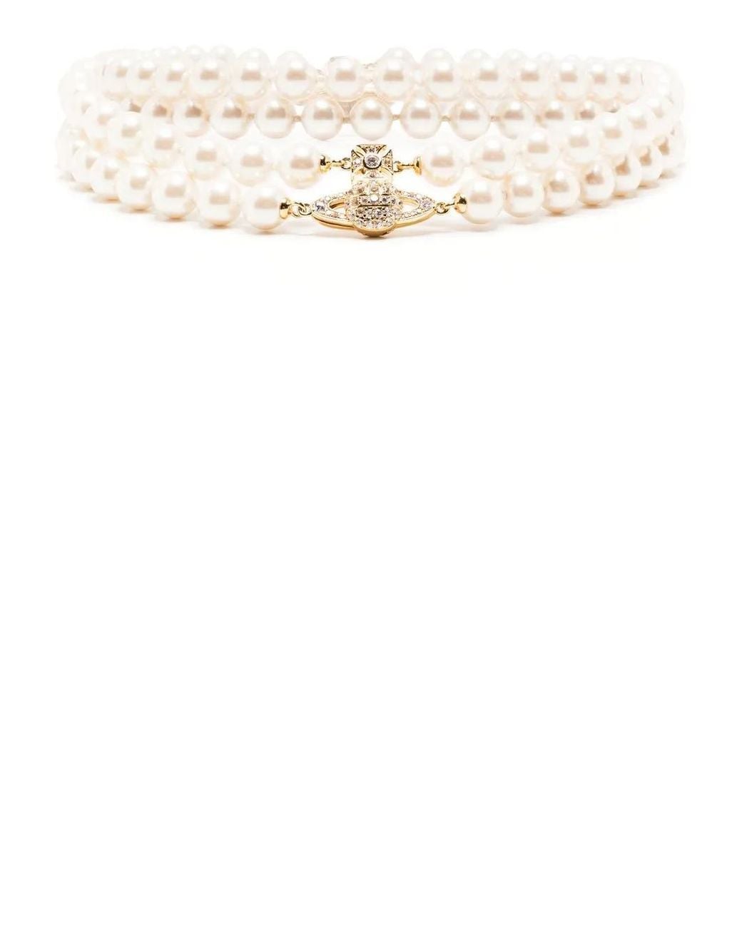 Vivienne Westwood White Two-Row Choker Necklace