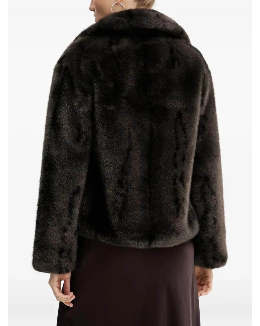 Silvian Heach Black Faux-Fur Coat