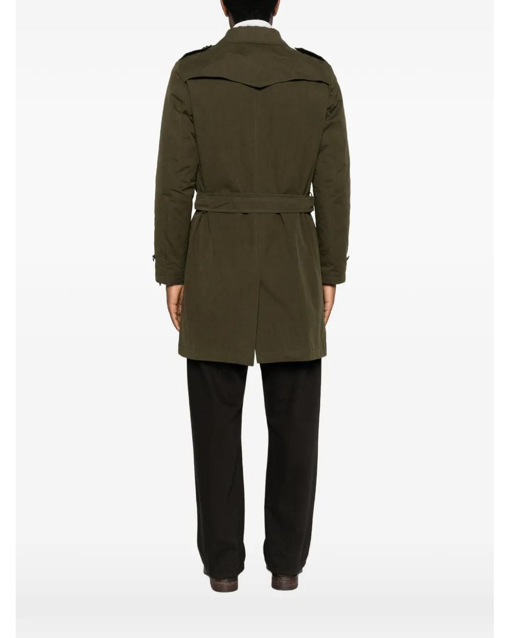 L'IMPERMEABILE Green Gilberto Belted Button-Down Coat for men