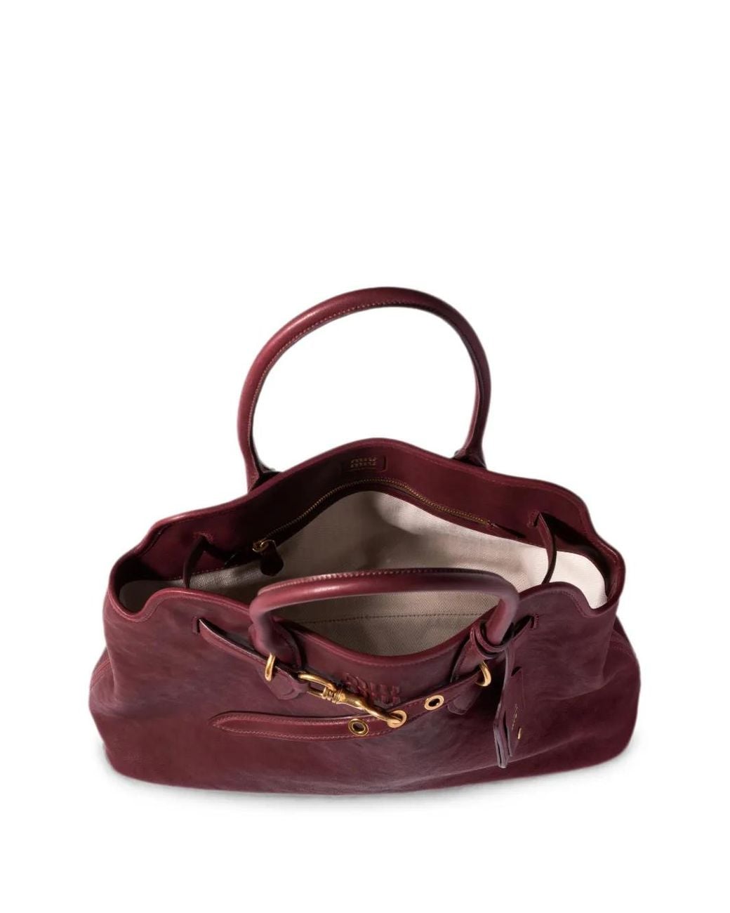 Miu Miu Purple Aventure Nappa Leather Bag