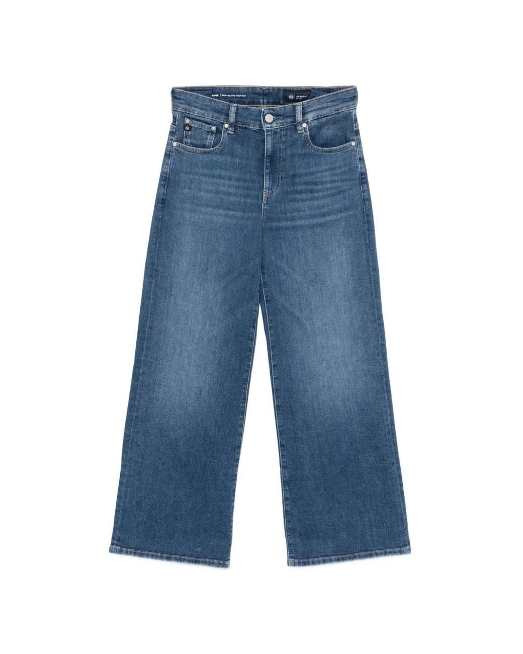 AG Jeans Blue Saige Wide-Leg Jeans