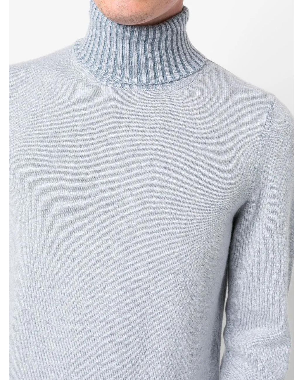 Malo Blue Roll-Neck Knit Jumper for men