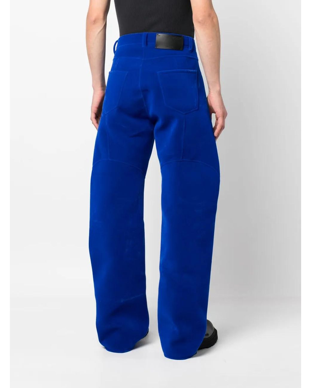 Off-White c/o Virgil Abloh Blue Flock Contour Tapered Trousers for men