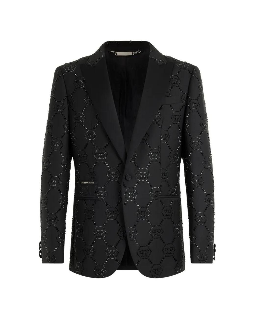 Blazer Slim Con Monograma Philipp Plein de hombre de color Black
