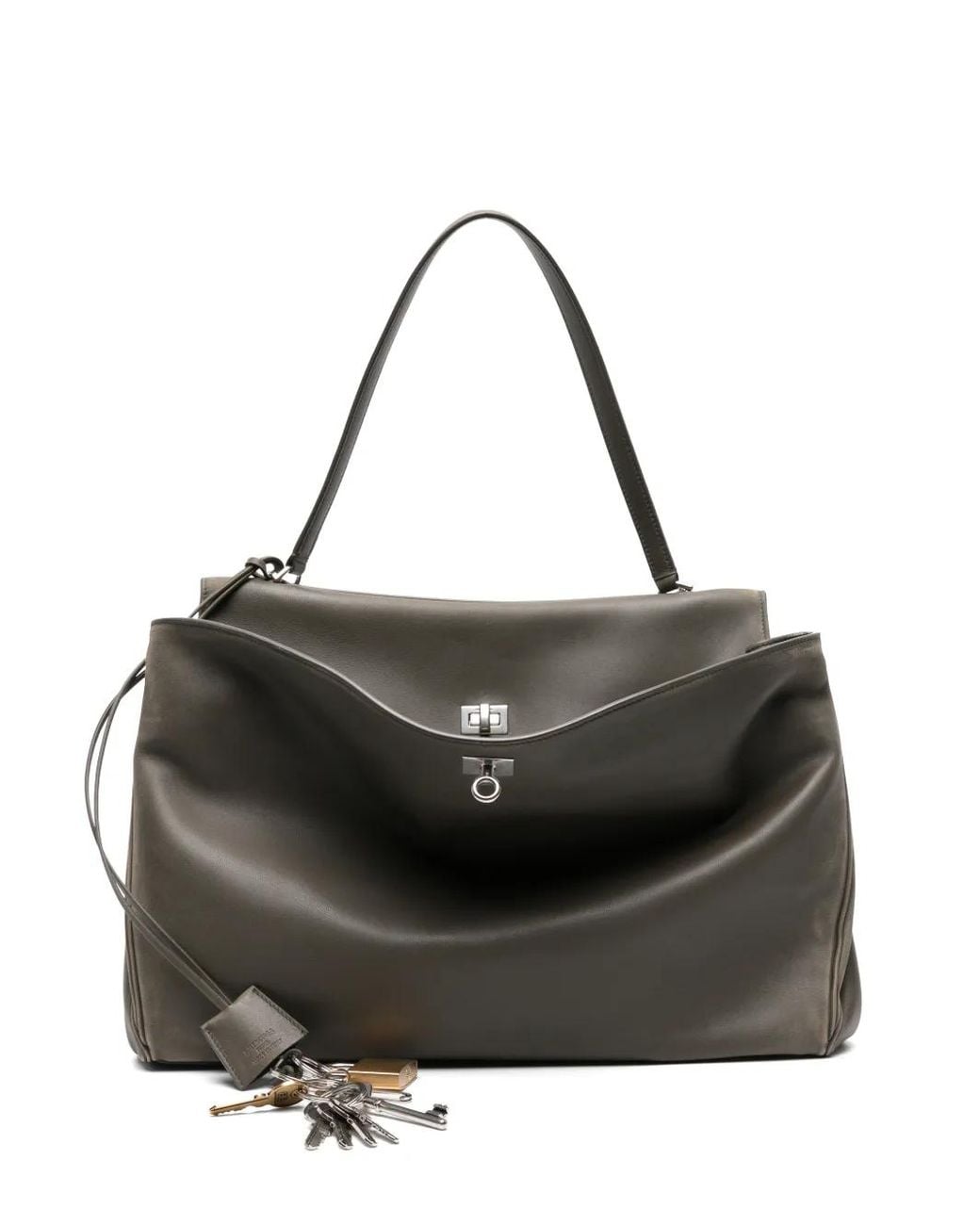 Balenciaga Black Rodeo Handbag Large With Charms Kaki