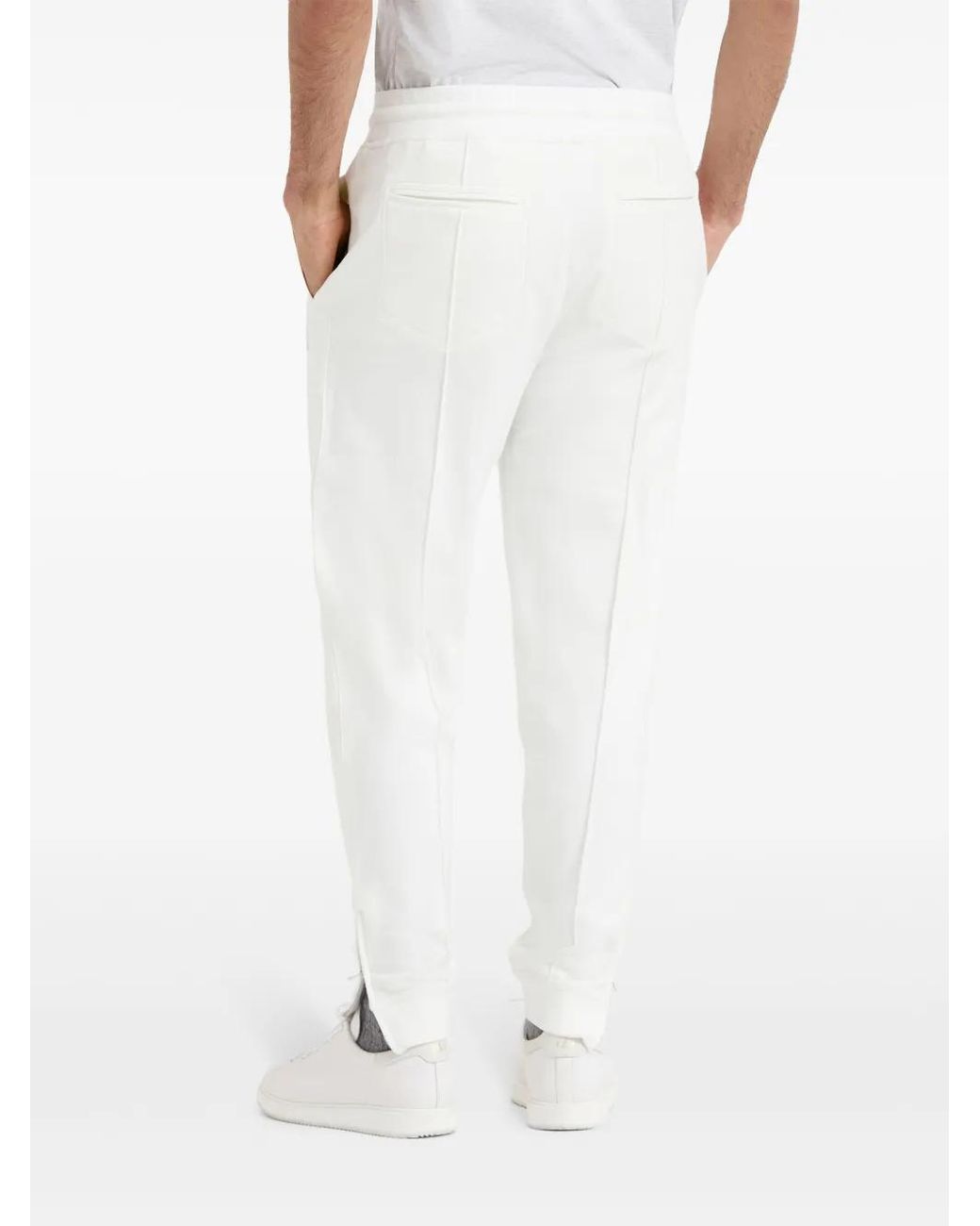 Brunello Cucinelli White Straight-Leg Track Pants for men